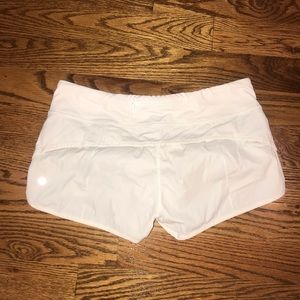 Lululemon White Speed Up Shorts